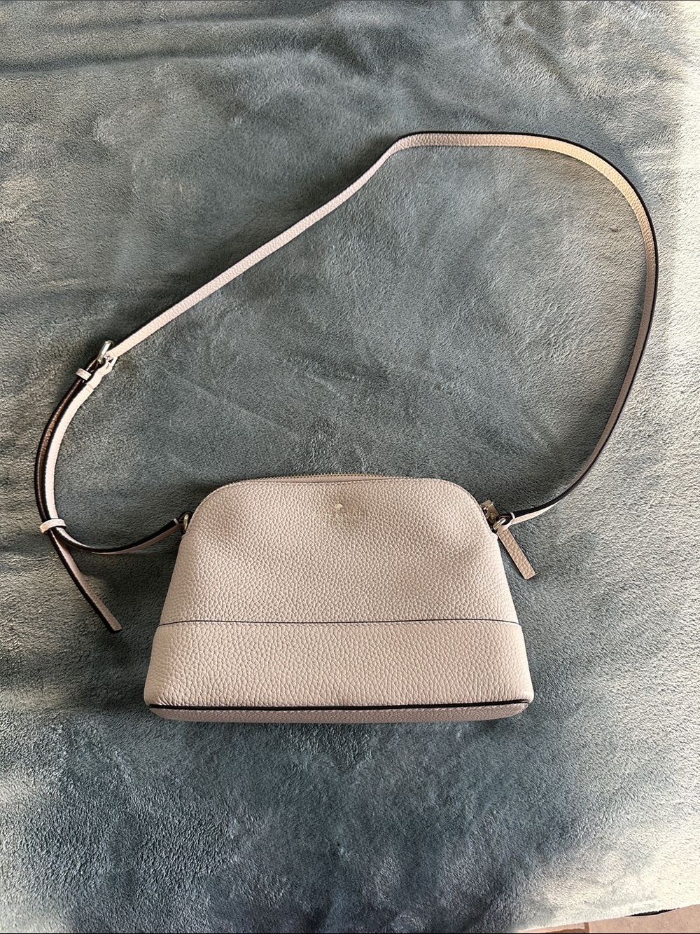 kate spade pebble leather crossbody bag in cream